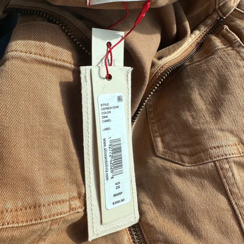 NWT Alice + Olivia Zip Front Denim Romper - Picture 5 of 5
